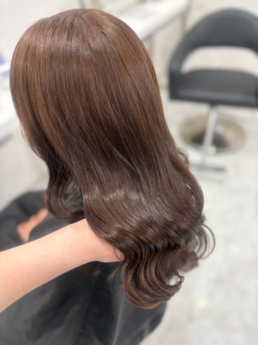 ロング カット ヘアカラー トリートメント ヘッドスパ ヘアセット 赤髪/ワインレッド/ 韓国系 まなかのヘアスタイル