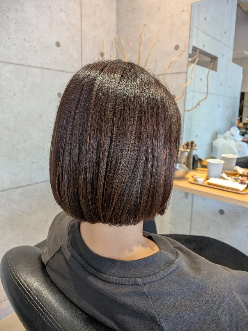 ミディアム ワンレンボブ ボブ NISHIDA MINAMIのヘアスタイル