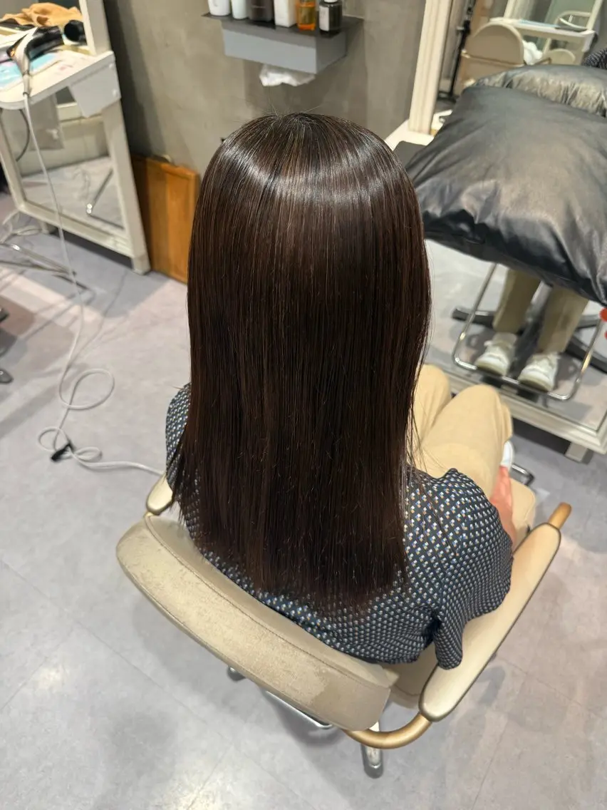 セミロング 縮毛矯正 やはらりの/ 酸性ストレートのヘアスタイル