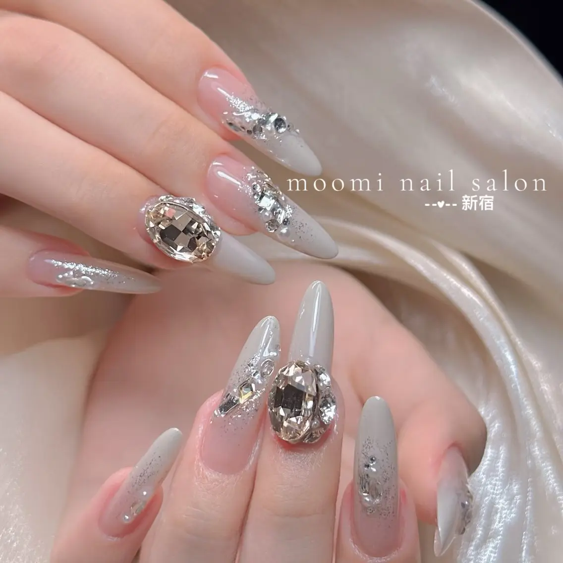 ネイル チークネイル フレンチネイル ジェルネイル グラデーション ハート ハンドネイル moomi nail スカルプ専門のネイルデザイン