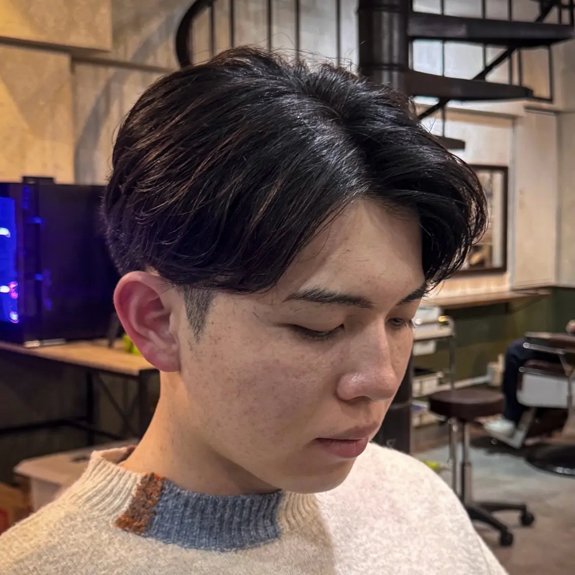ショート メンズ センターパート ショートヘア カット 立川メンズカット/ メンズパーマ💈三上のヘアスタイル