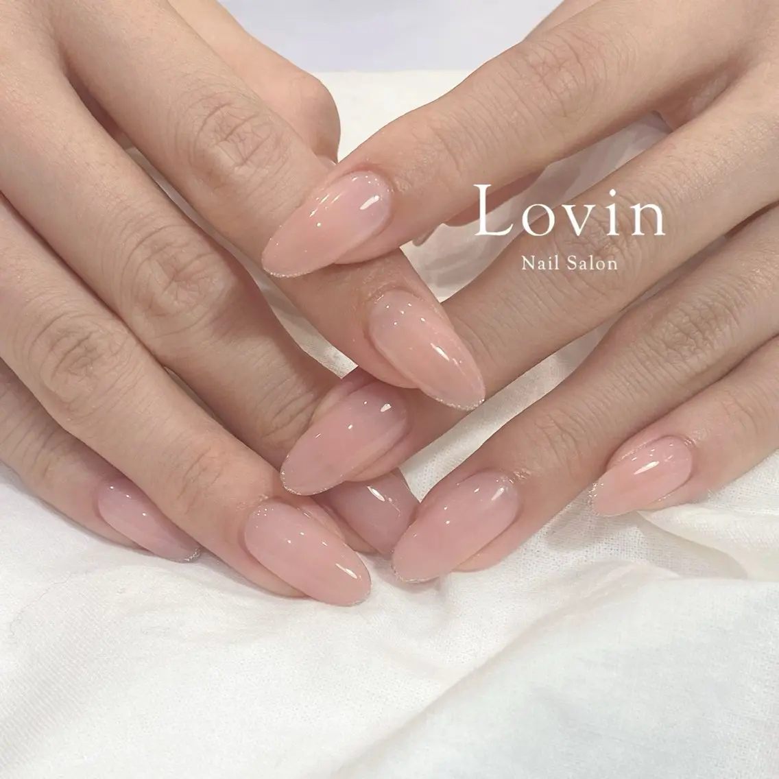 ネイル フレンチネイル ジェルネイル キラキラネイル ラメ(グリッター) ロングネイル ハンドネイル Lovin _ryukaのネイルデザイン