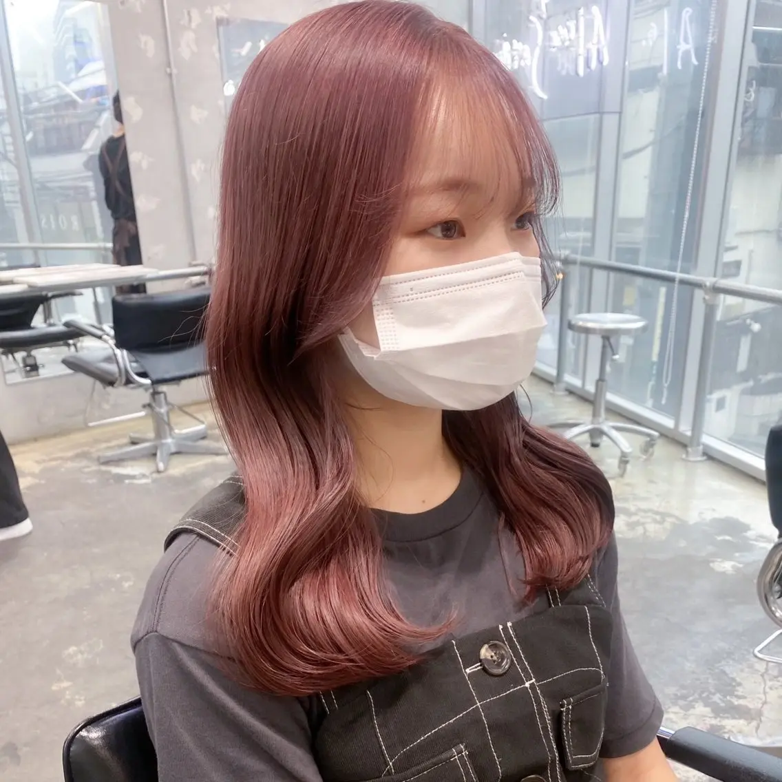 セミロング カラー ヘアアレンジ 🎀モテ暖色× エクステ🎀あかりのヘアスタイル