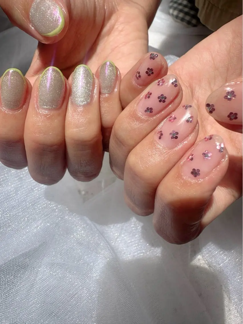 ネイル オーロラネイル クリアネイル フレンチネイル ホログラムネイル 氷ネイル・うるうるネイル 🪞KAPE NAIL 🪞のネイルデザイン