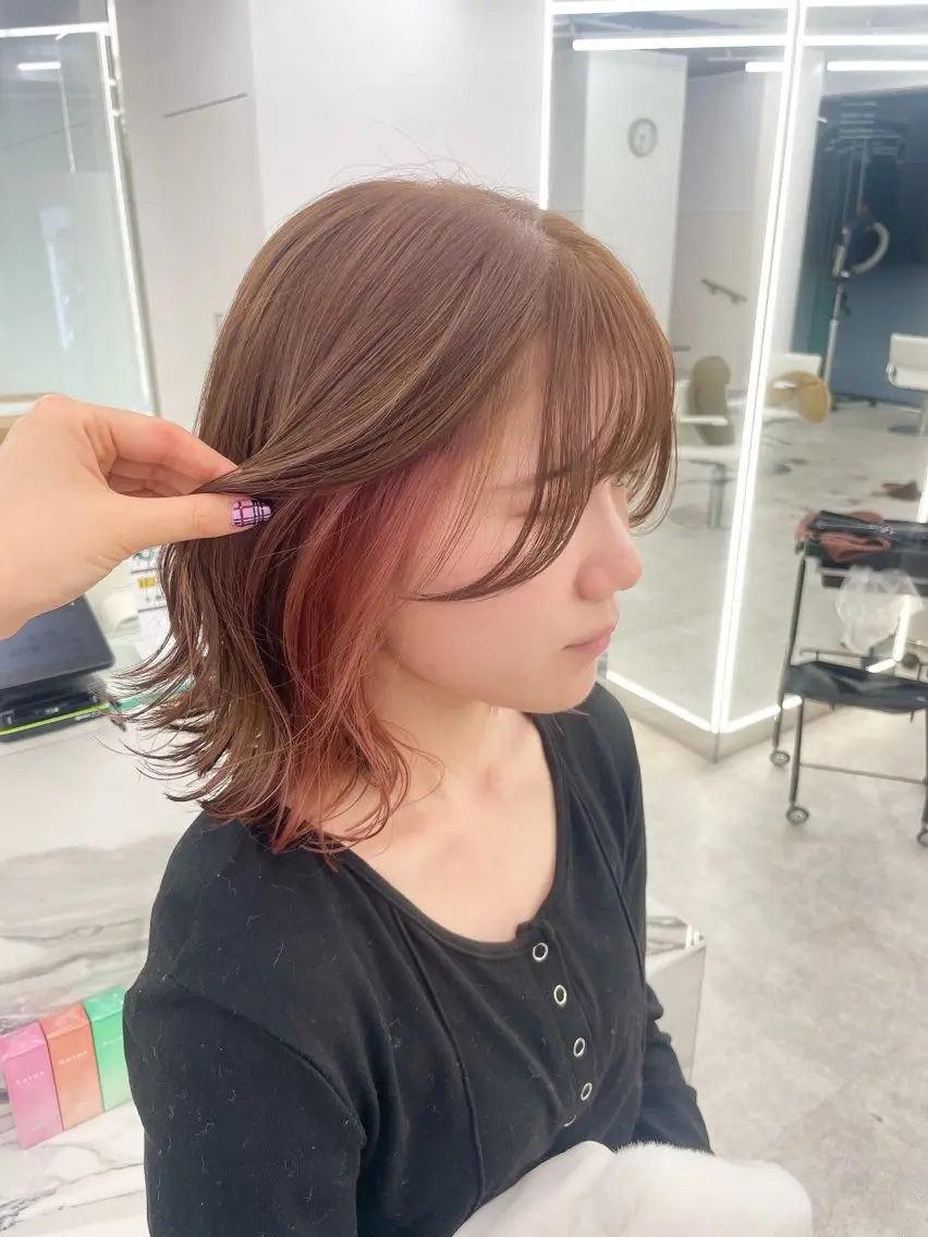 ミディアム カラー ヘアアレンジ カット ヘアカラー 【Sweep】おじま のぞみのヘアスタイル