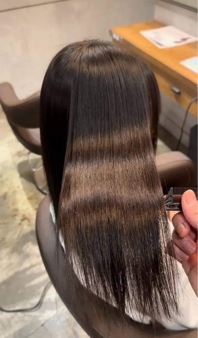 ロング 髪質改善 カット 縮毛矯正 トリートメント 髪質改善 すずきひじりのヘアスタイル