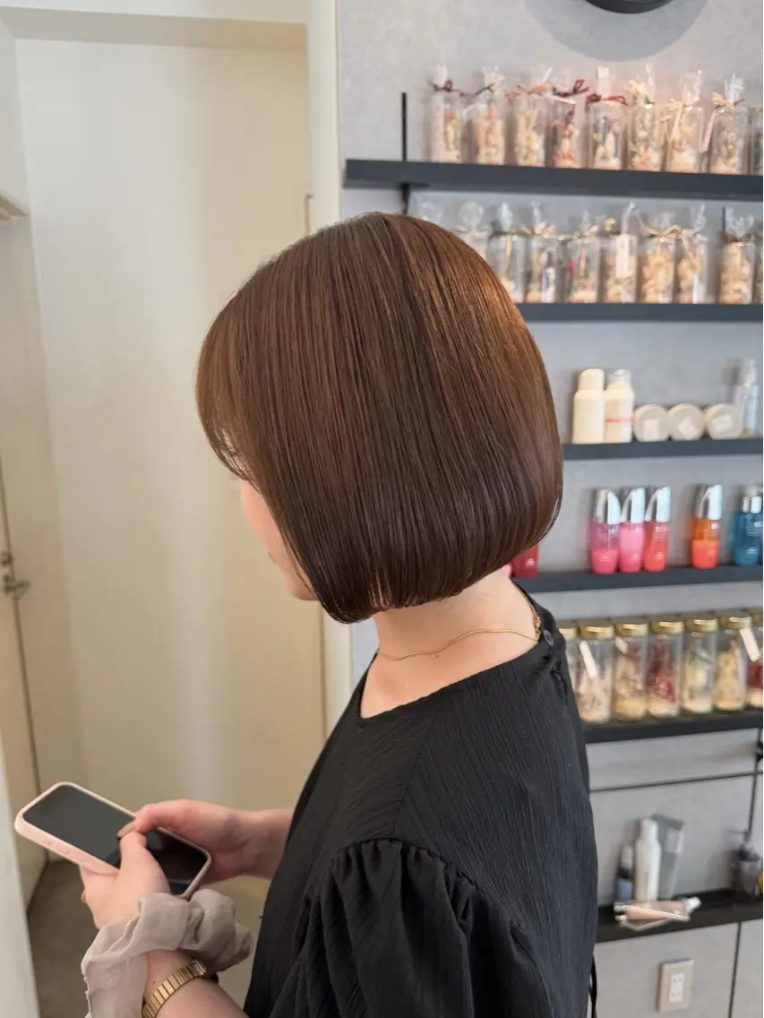 【平日限定𝐦𝐞𝐧𝐮】似合わせカット➕艶感カラー➕インプライム2stepトリートメント💎の写真