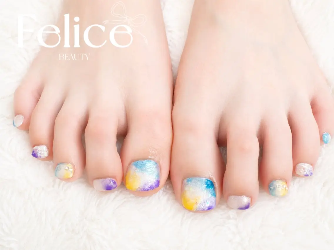 ネイル 夏ネイル フットネイル Haruna Felice 春日部のネイルデザイン