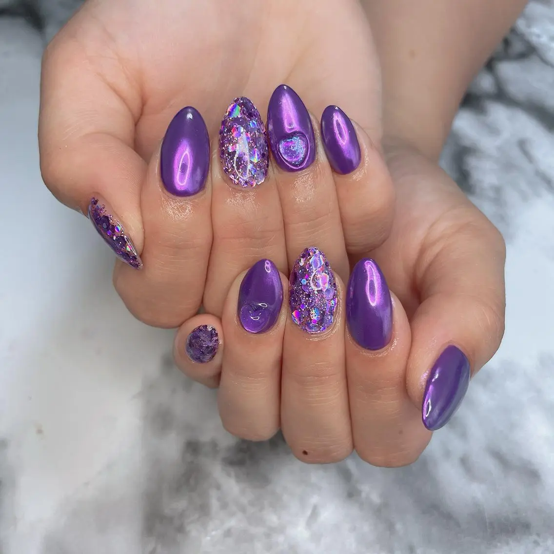 ネイル オーロラネイル ジェルネイル ミラーネイル ハンドネイル Kayo 💅のネイルデザイン