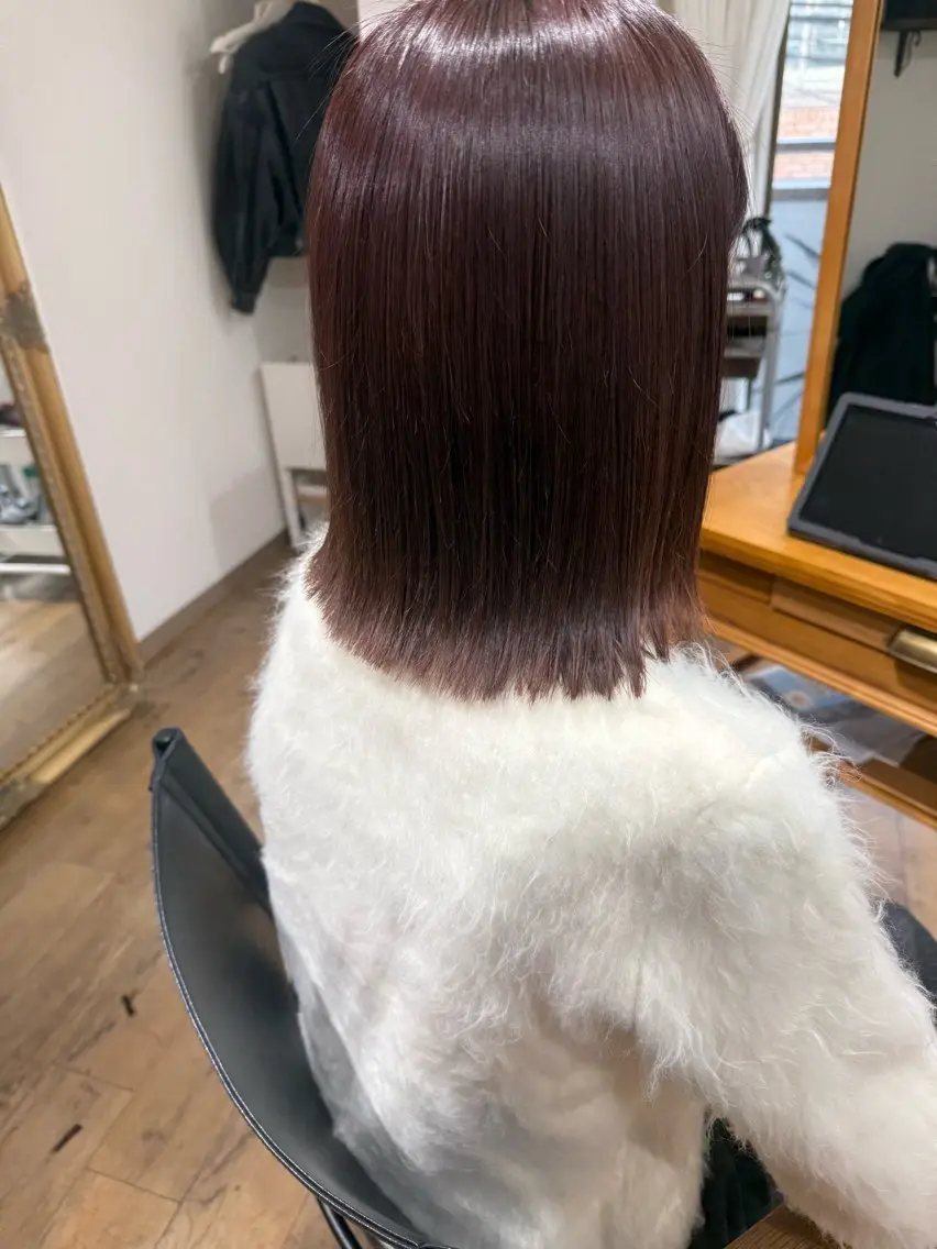 ミディアム カラー ブリーチ ハイライトカラー ブリーチなしカラー バイオレットカラー ハイライト ✨艶髪✨ 奈須晴香のヘアスタイル