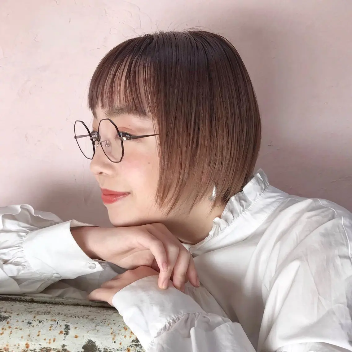 ショート カラー ショートボブ ベージュカラー ボブ ショートヘア レイヤー/大人ボブ| ワタナベ リョウカのヘアスタイル