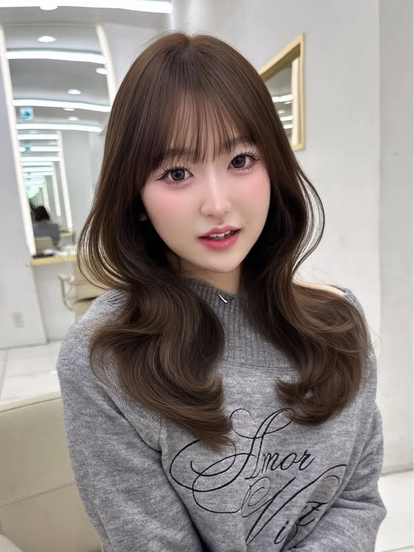 セミロング カット ヘアカラー トリートメント 森田 真由香のヘアスタイル