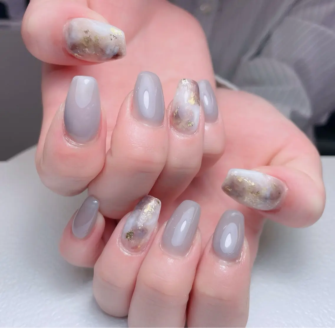 ネイル チークネイル フレンチネイル ジェルネイル ラメ(グリッター) ラメグラデーション 中野駅から2分 MEO NAILのネイルデザイン