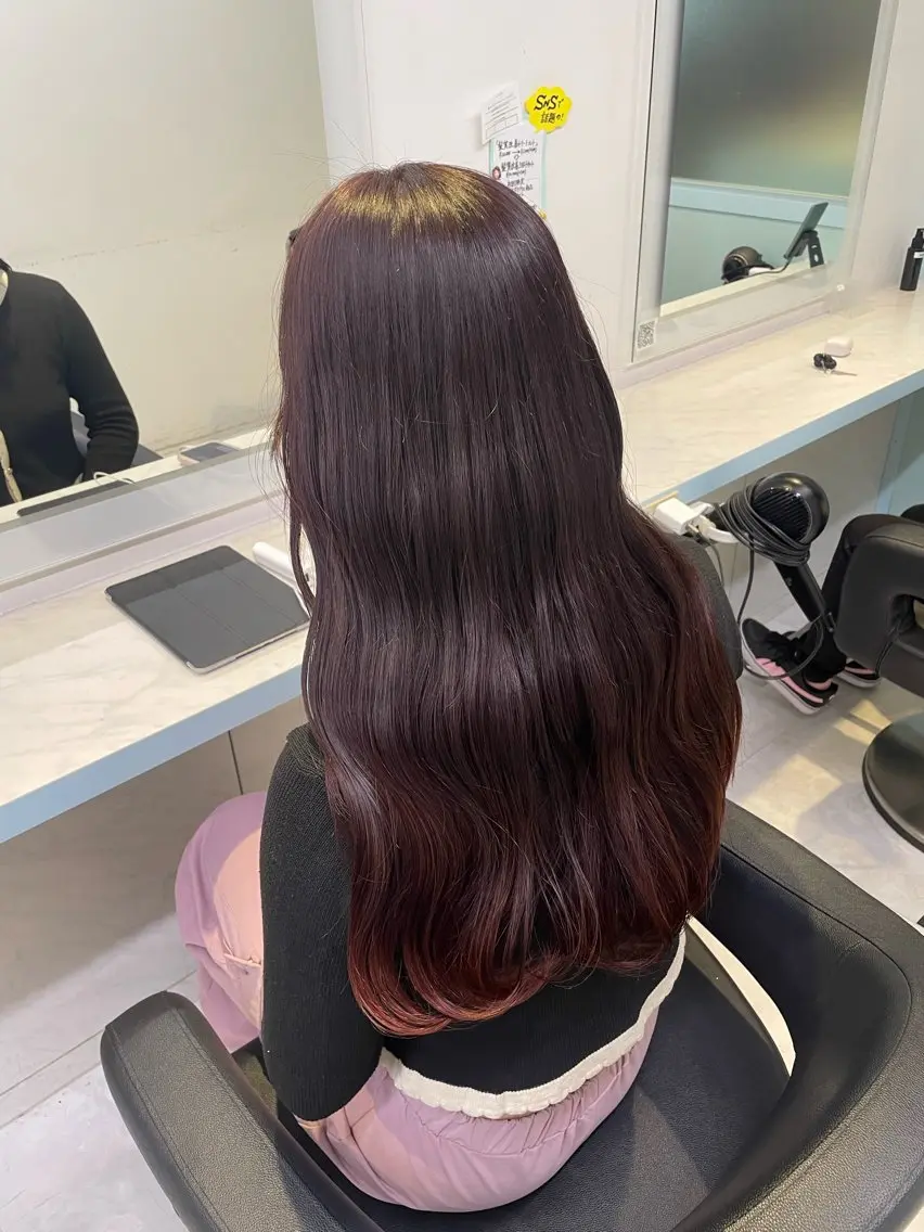 カラー カット ヘアカラー トリートメント ヘッドスパ ヘアセット 🇰🇷韓流暖色ヘア 🍒saaya🍒のヘアスタイル