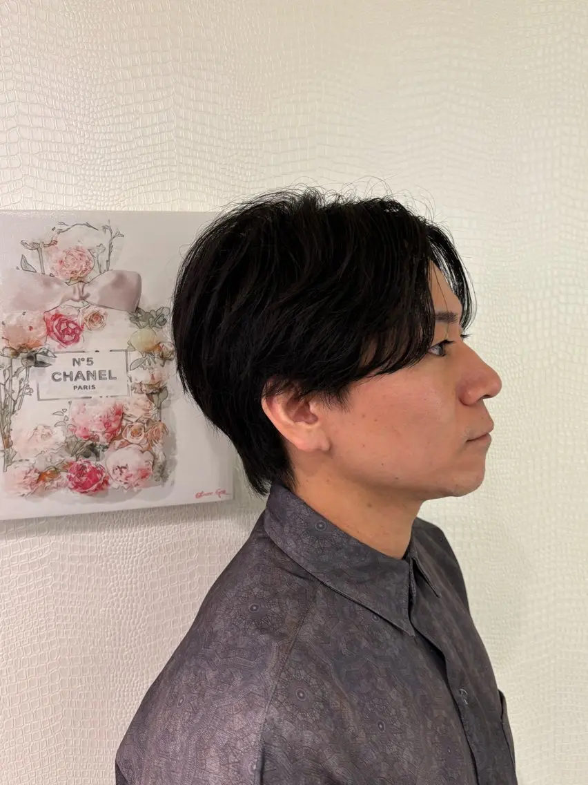 ショート メンズ センターパート メンズ韓国風 くびれヘア 韓国風ヘア カット ヘアセット 顔周りだけで垢抜ける レイヤー/小池 祐のヘアスタイル