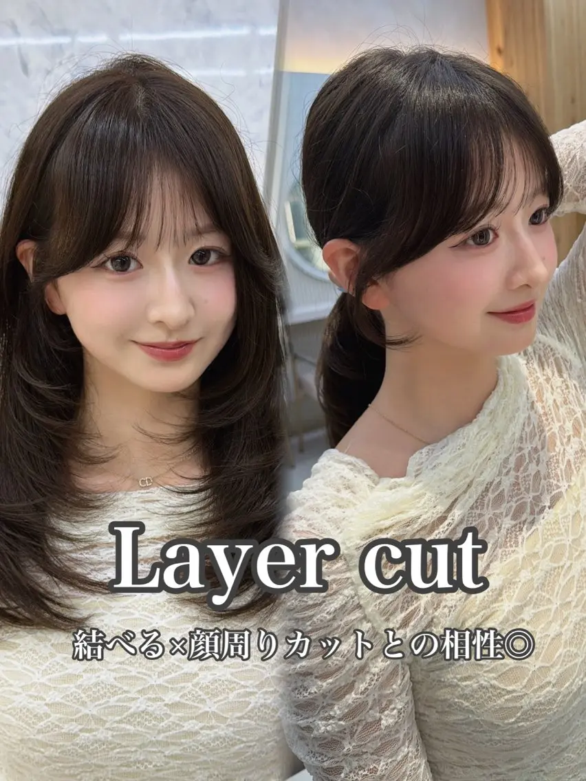 セミロング カット ヘアカラー トリートメント 顔周り/レイヤー /韓国ヘア/TAKUのヘアスタイル