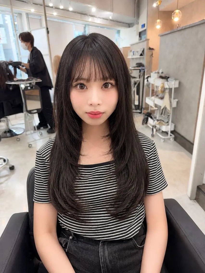 ロング カット ヘアカラー トリートメント ヘアセット MAHO/透明感カラ ー/髪質改善🍒のヘアスタイル