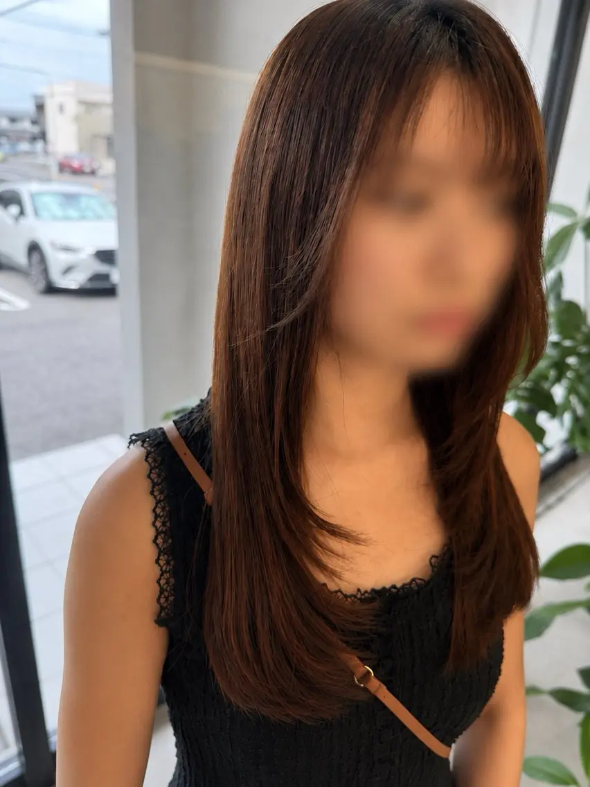 ロング レイヤーカット カット 坂口 華のヘアスタイル