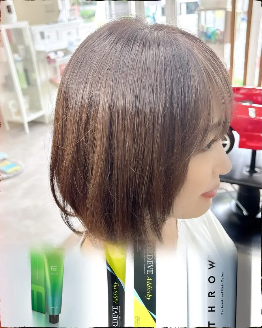 ミディアム 似合わせカット 縮毛矯正 キッズヘアー ルッツのヘアスタイル