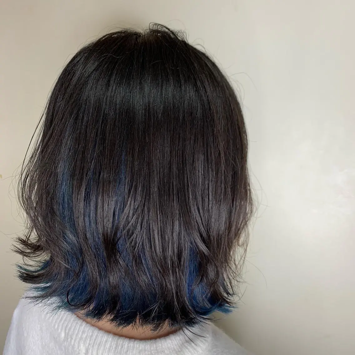 ショート カラー ブルーカラー インナーカラー AOI✩⡱ 。のネイルデザイン