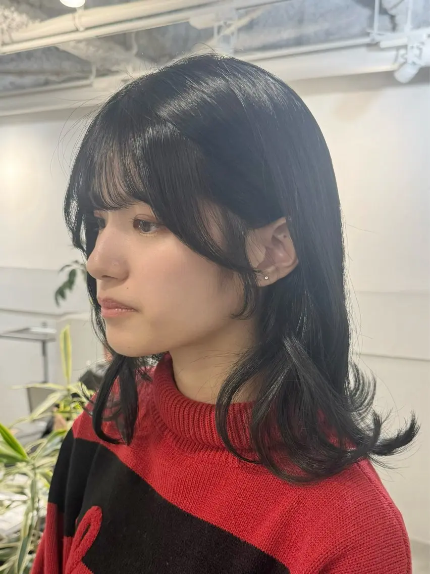 セミロング カット ヘアカラー トリートメント 新宿/顔周りカット +レイヤー=しずく♩のヘアスタイル