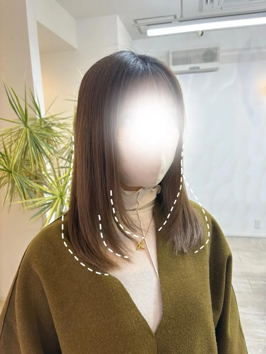 ミディアム 顔まわりレイヤー 顔周りカット レイヤーカット HASHI AYAKAのヘアスタイル