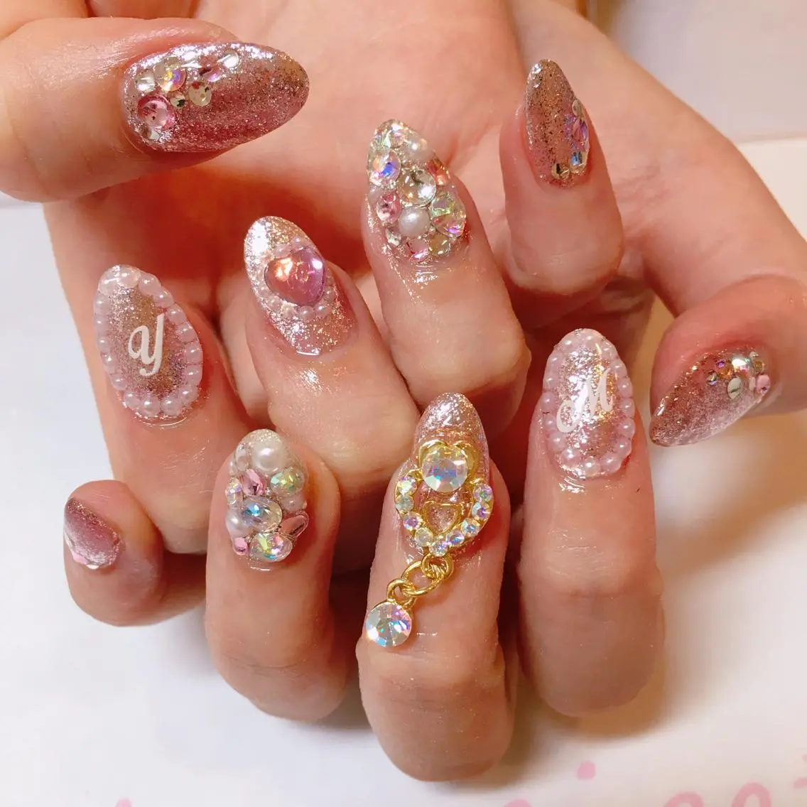 ネイル ハート La neige* yuki 🐩🌙のネイルデザイン
