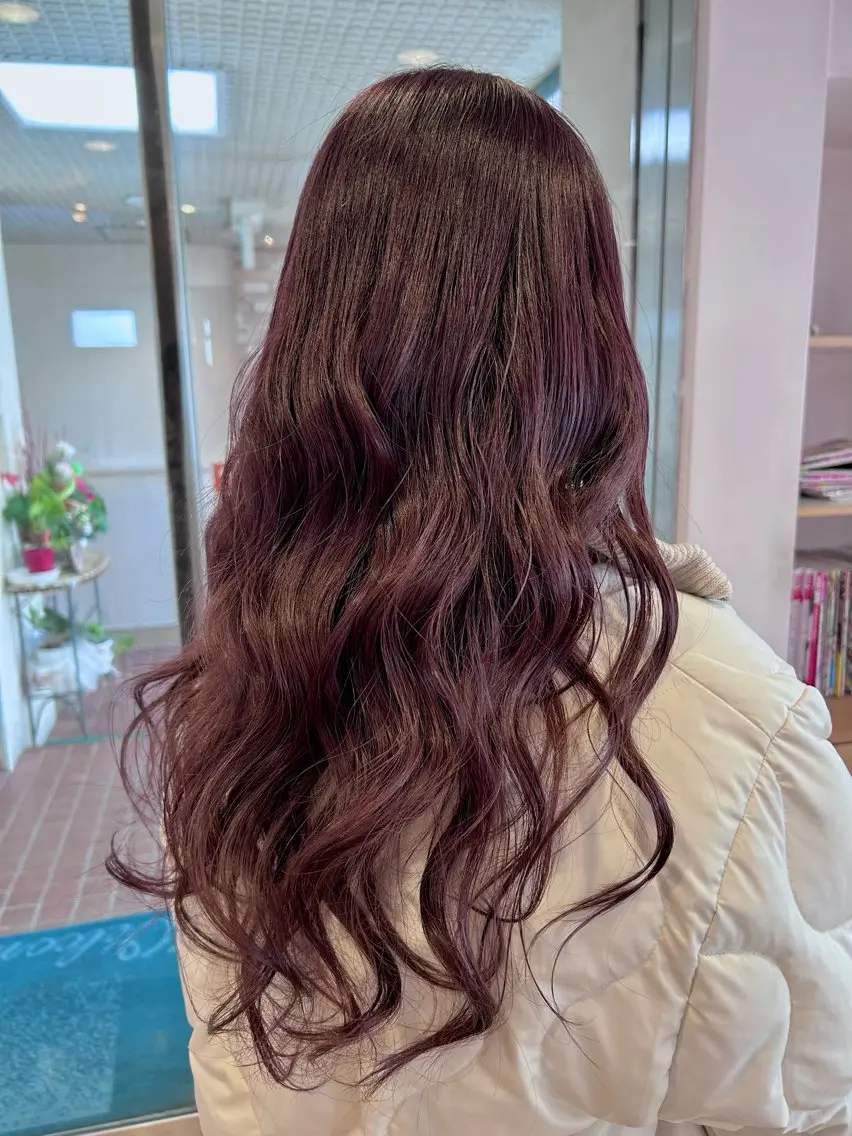 ロング カラー ラベンダーカラー ピンクカラー 安樂 優希のヘアスタイル
