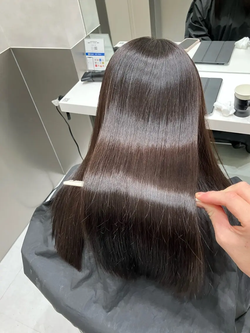 ロング カラー カット ヘアカラー トリートメント 💖ブリーチなし透明 感💖ASAHIのヘアスタイル