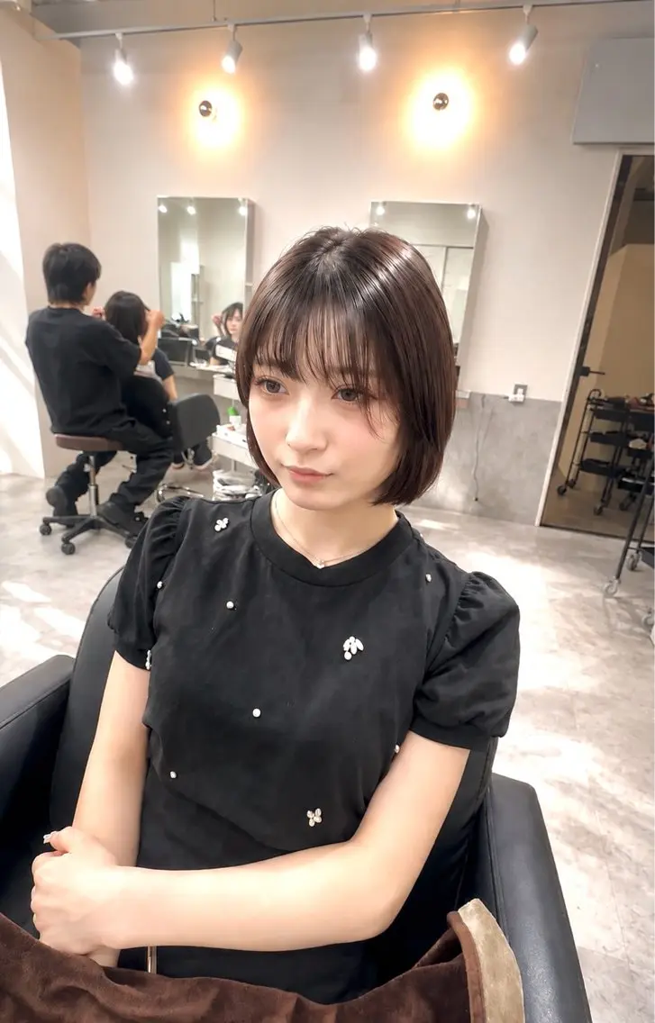 ショート カット ヘアカラー トリートメント 🫧とぅるん艶髪🫧 透明感カラー×猿渡のヘアスタイル