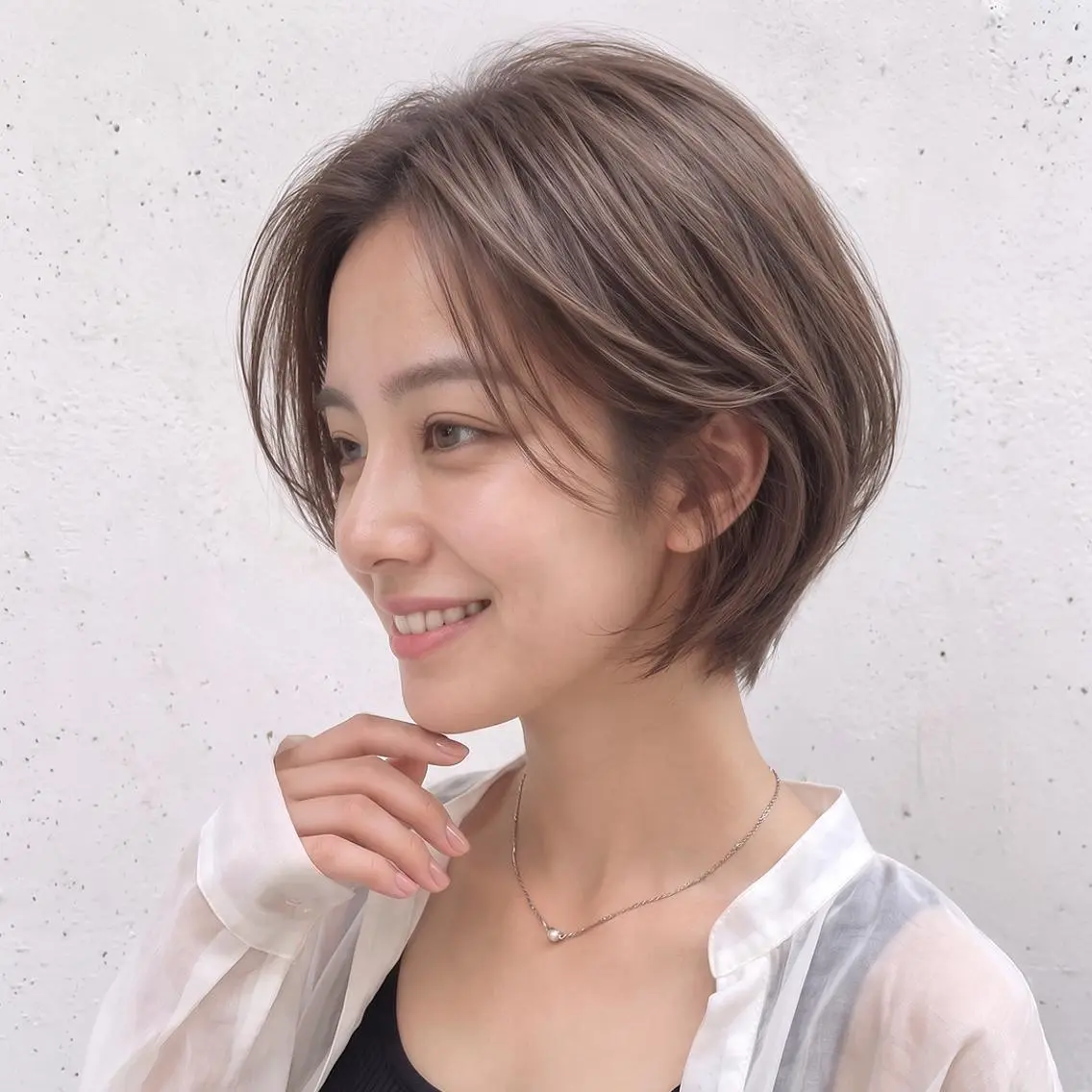 ショート 庭木華瑠🐾ボブ🧡 透明感カラー✨のヘアスタイル