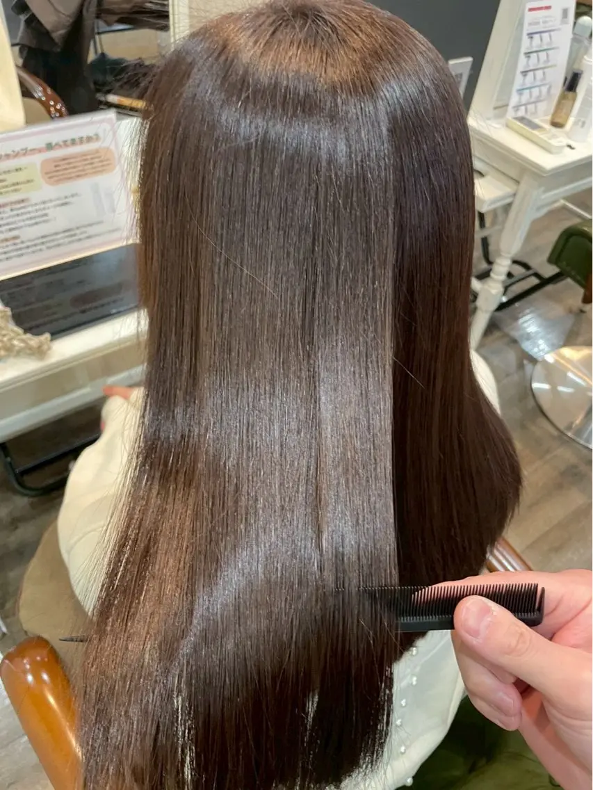 ロング 縮毛矯正 岩間 渉のヘアスタイル