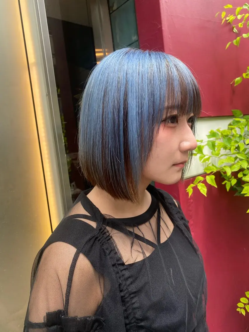 ショート カラー ブルーカラー ヘアカラー トリートメント グレージュ達人/赤み 消し/ブリーチ/岩崎のヘアスタイル