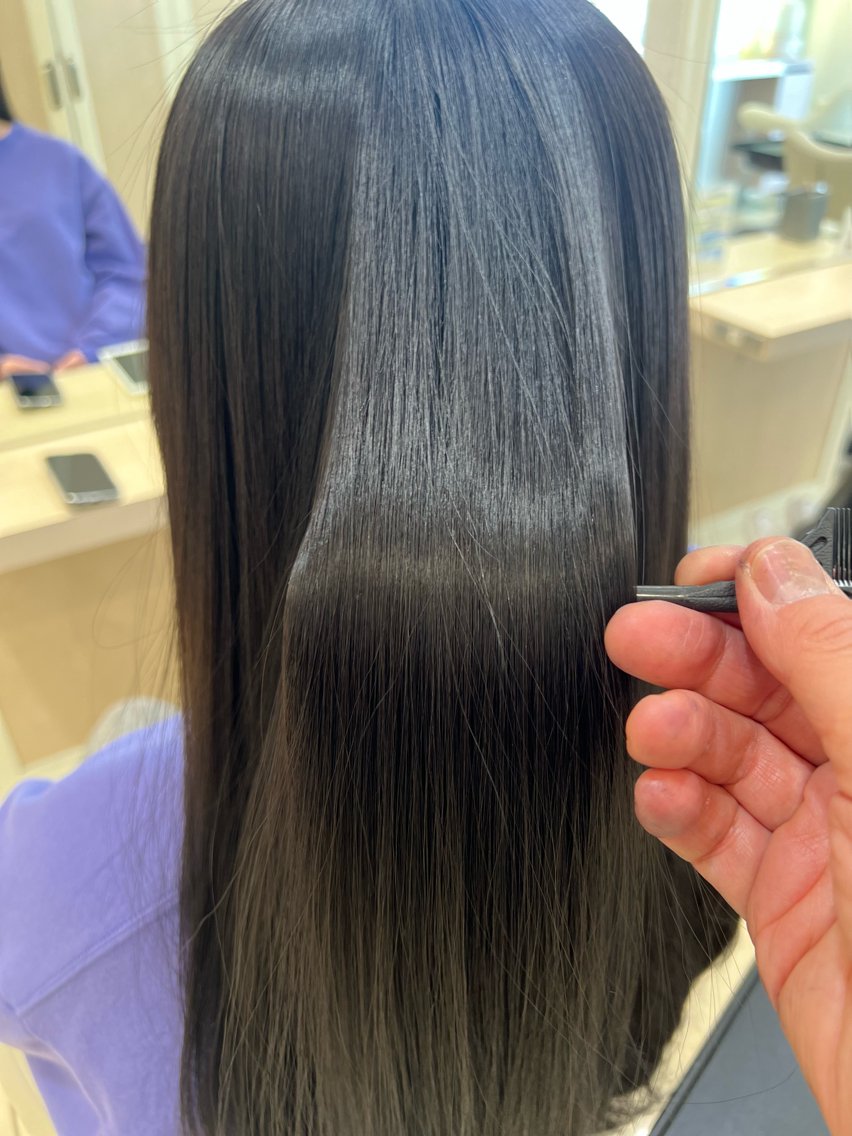 セミロング パーマ 髪質改善 縮毛矯正 トリートメント ストレートパーマ 金子 直樹のヘアスタイル
