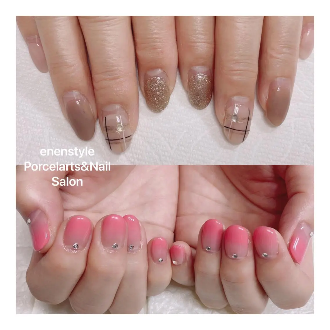 ミディアム ネイル ハンドネイル 🐾enen style 🐾のネイルデザイン