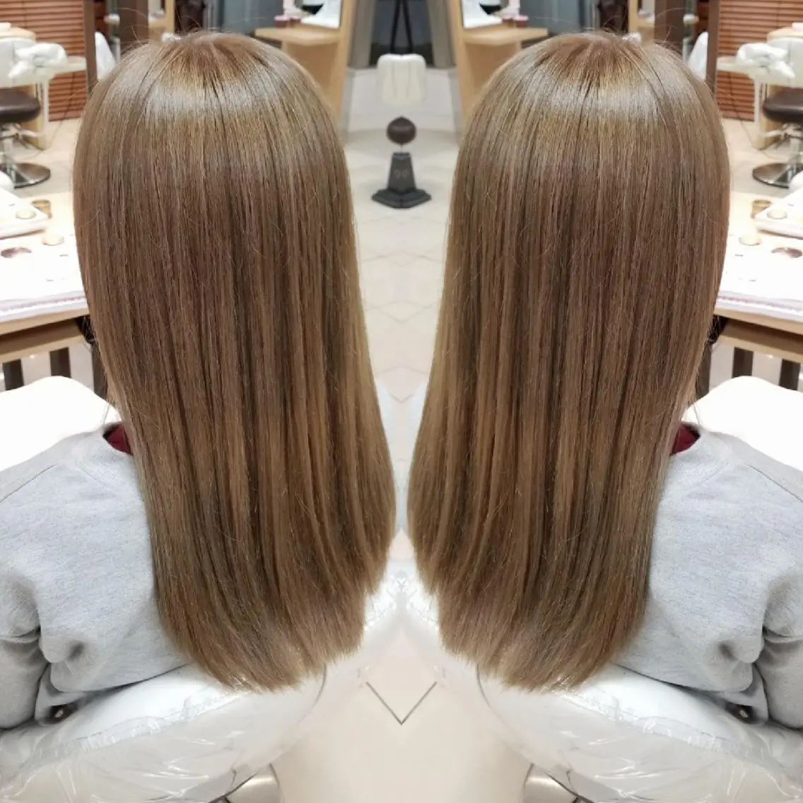 ロング カラー アッシュ ブリーチ オレンジ 髪質改善特化美容師 小林和哉のヘアスタイル