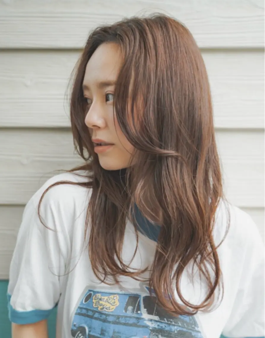 ロング ヘアカラー トリートメント miyu/ヘアセット ブリーチモデル募集中のヘアスタイル