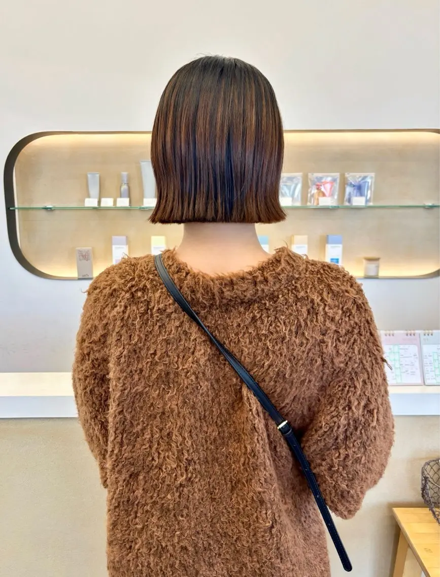 ショート 切りっぱなしボブ ボブ 蛭町 遥香のヘアスタイル