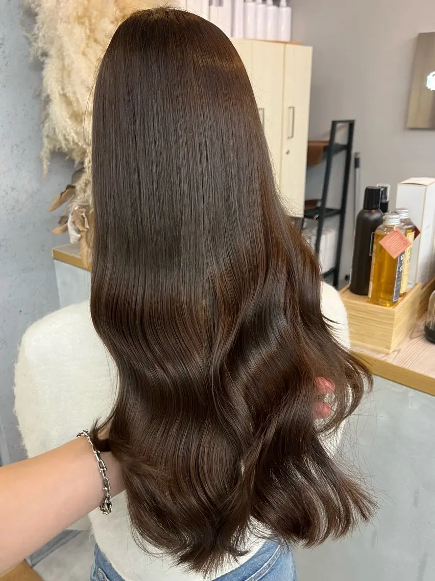 ロング カット ヘアカラー トリートメント ヘアセット プル艶職人/ にしものヘアスタイル