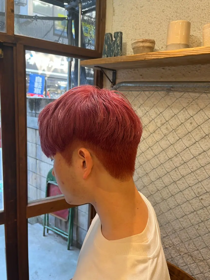 カラー メンズ ピンクカラー カット ヘアカラー トリートメント ボブ×艶カラー 特化・リクト💥のヘアスタイル