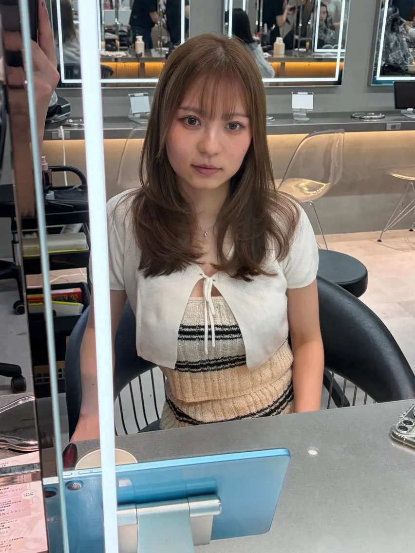 セミロング カラー ヘアアレンジ 【博多髪質改善】 吉村 清志のヘアスタイル