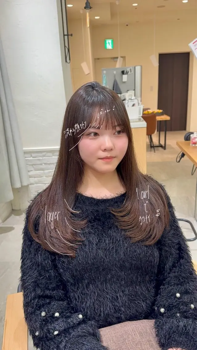 ロング レイヤーカット fitするカット♡/ 多幸感/ふうか◠‿◠のヘアスタイル