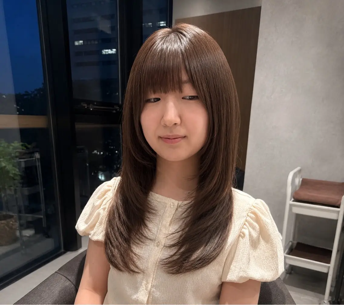 セミロング 顔まわりレイヤー レイヤーカット カット ヘアカラー トリートメント 似合わせレイヤー/ 髪質改善/長瀬叶翔のヘアスタイル
