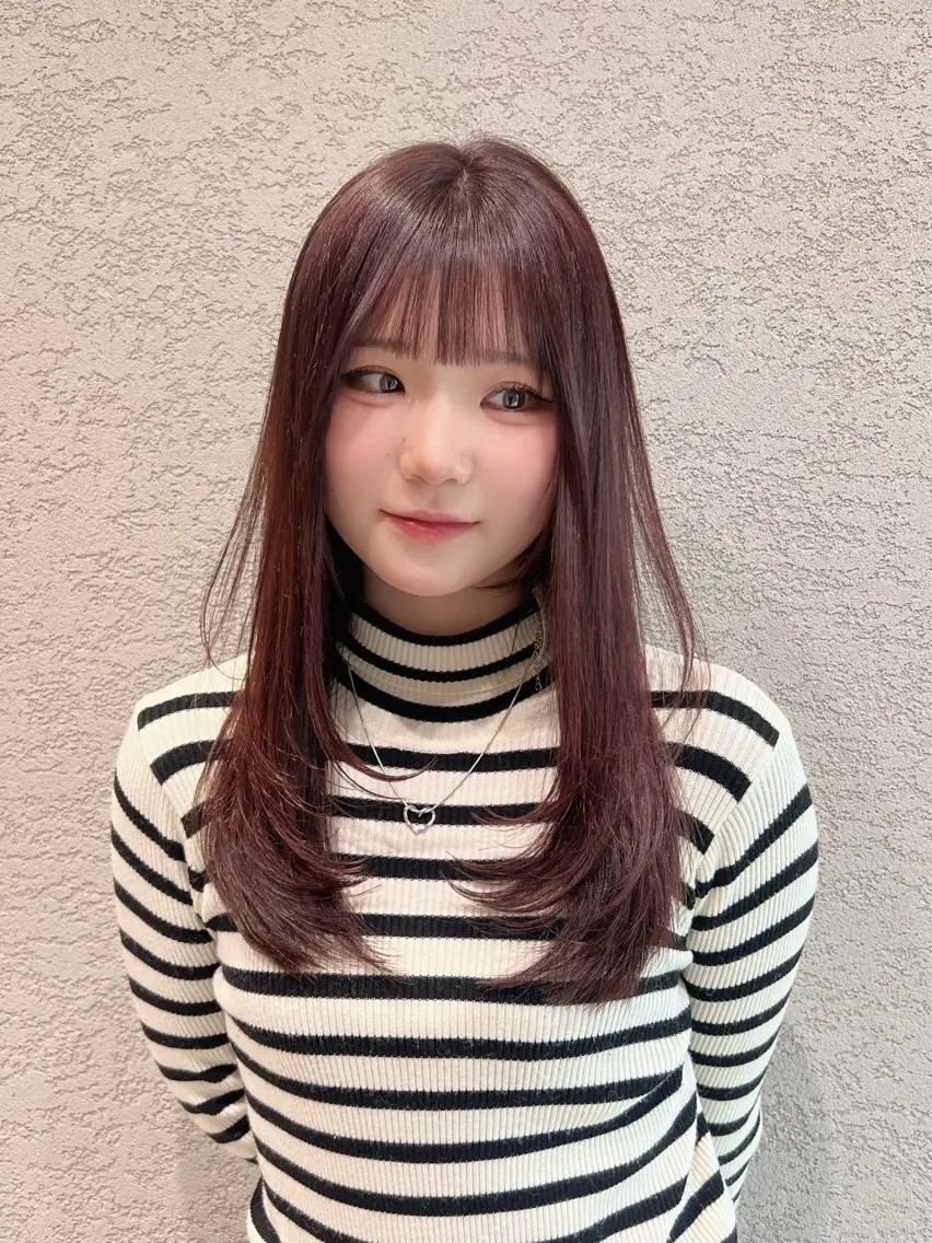 ロング カラー カット ヘアカラー トリートメント 興津/韓国レイヤー ダブルカラー美髪縮毛のヘアスタイル