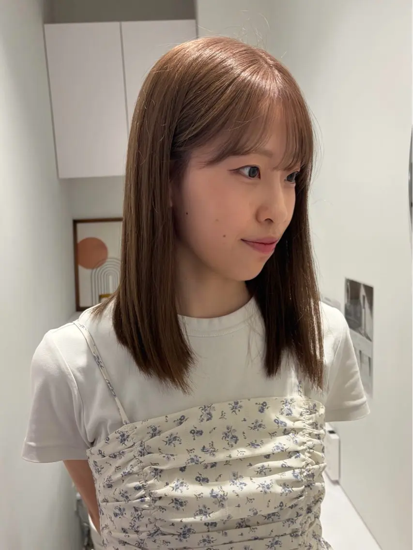 カラー ヘアカラー 赤み消し🤎透明感 ベージュ🤎リン🔔のヘアスタイル
