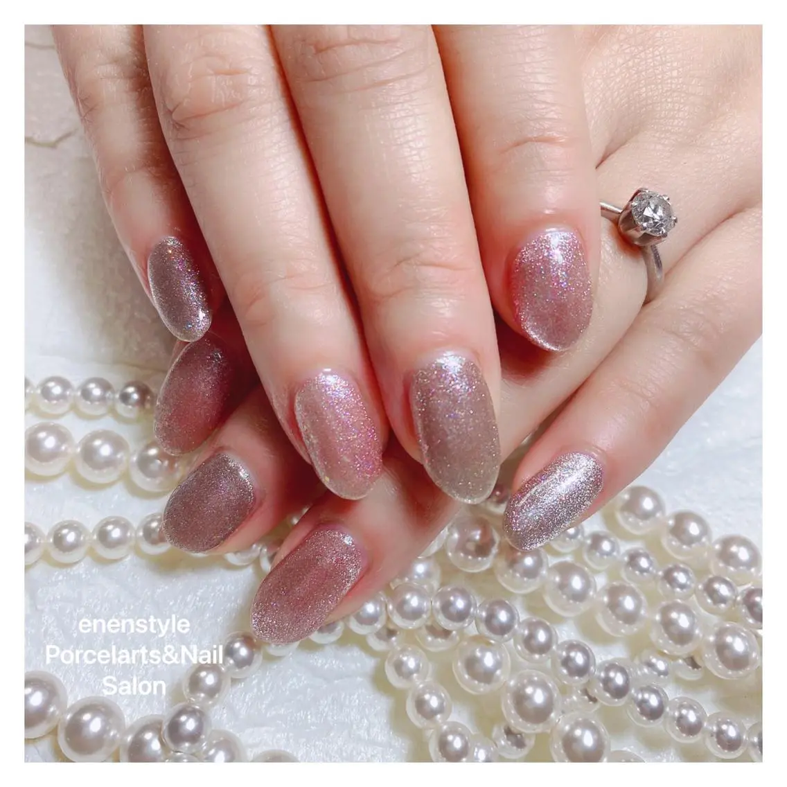 ミディアム ネイル ハンドネイル 🐾enen style 🐾のネイルデザイン