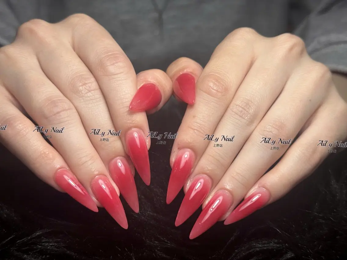 ネイル ボルドー ブラウン 韓国ネイル マグネットネイル ワンホンネイル ハンドネイル AiLy Nail 上野店のネイルデザイン
