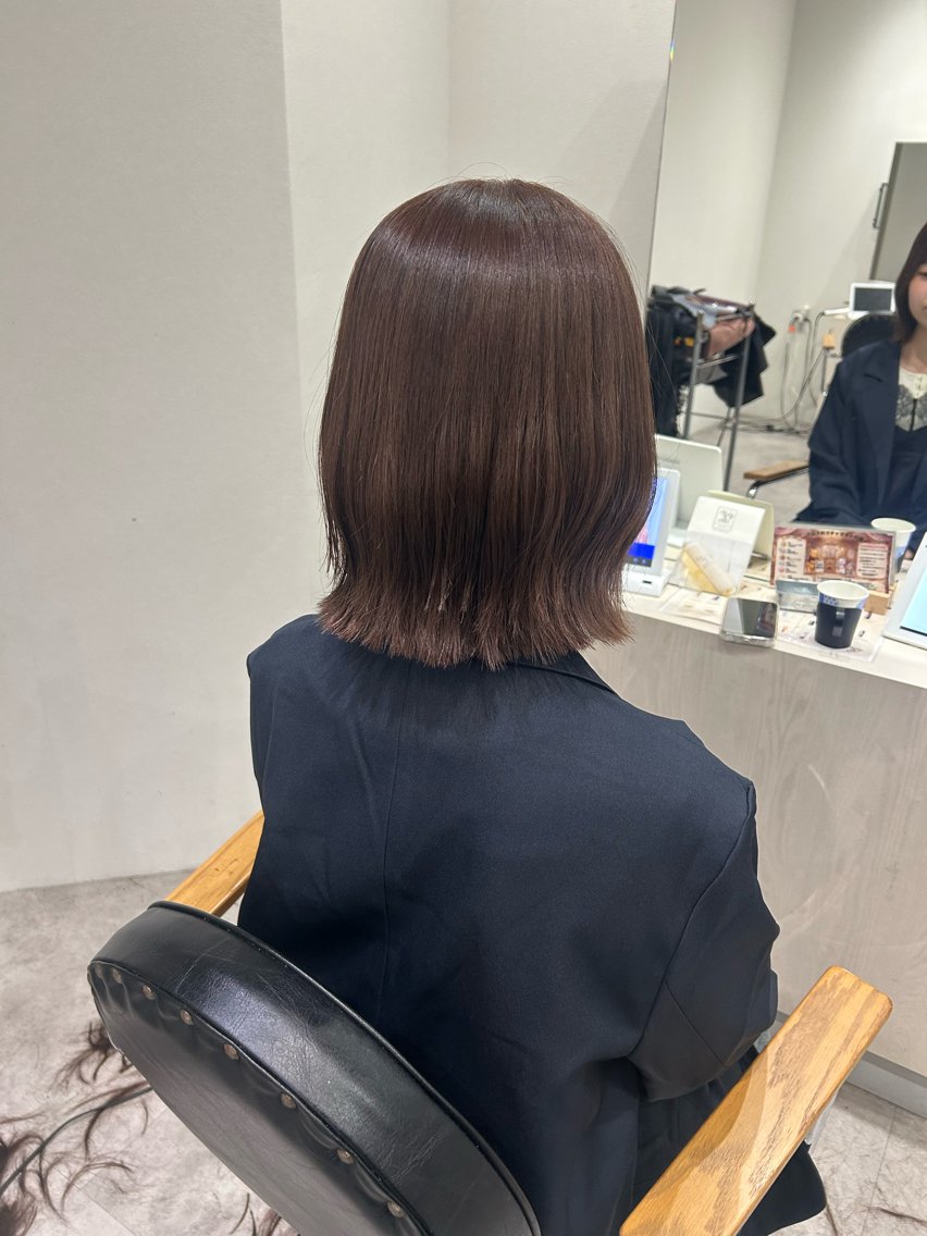 ミディアム カラー ヘアアレンジ ブラウンカラー ラベンダーカラー ラベンダーブラウン カット ヘアカラー ボブ /ニュアンス/ satomi🧸💖のヘアスタイル