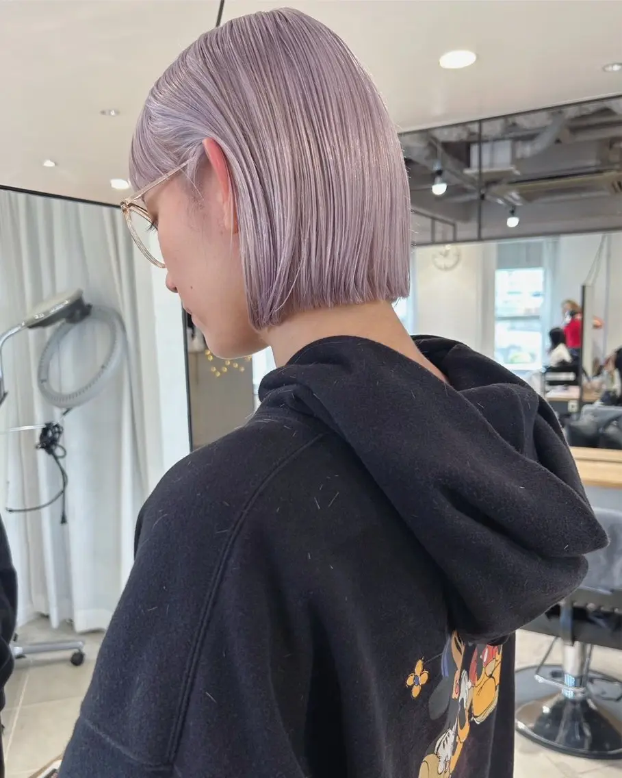 ショート カラー ブリーチ ハイトーンカラー ボブ HIBIKI/原宿 ハッシュカット🪄のヘアスタイル