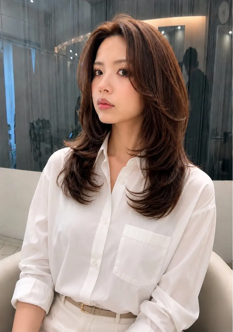 ロング カラー レイヤーカット カット ヘアカラー 松本 潔樹のヘアスタイル